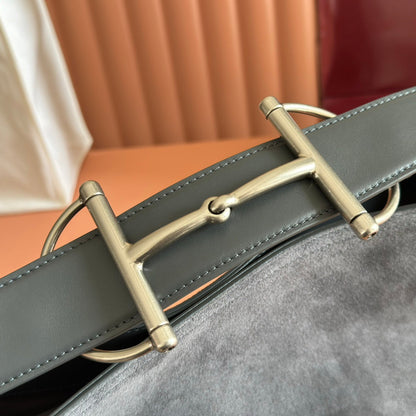 GG Beatrix Medium Tote Bag Grey Suede GHW