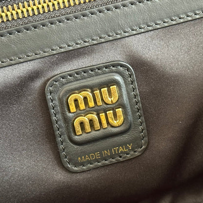 Miu Beau Medium Top-Handle Bag 29cm White Smooth Cowhide