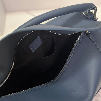Loew Puzzle Edge Large Bag 33cm Indigo Dye Calfskin