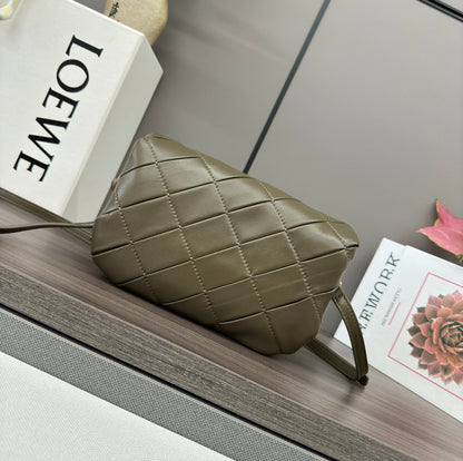 Loewe 25s Puffer Goya Bag 20 Khaki Green Lambskin