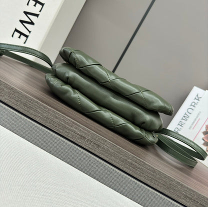 Loewe 25s Puffer Goya Bag 20 Bottle Green Lambskin
