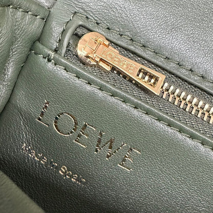 Loewe 25s Puffer Goya Bag 20 Bottle Green Lambskin