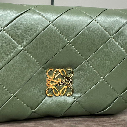 Loewe 25s Puffer Goya Bag 20 Bottle Green Lambskin