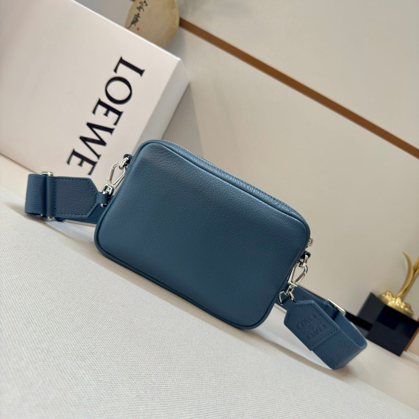 Loewe Messenger Bags 20 Navy Blue Cowhide