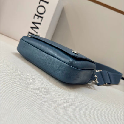 Loewe Messenger Bags 20 Navy Blue Cowhide