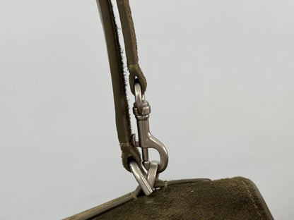 Balenciaga Medium Bag 35 Olive Green Suede Sliver Hardware