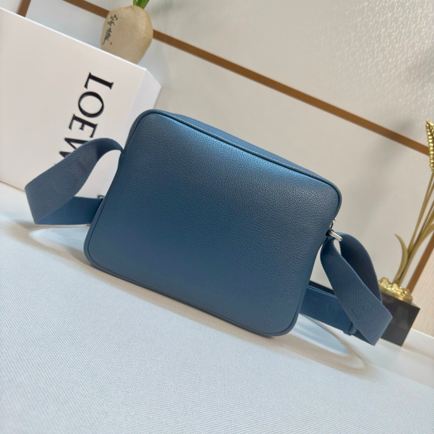 Loewe Messenger Bags 23 Navy Blue Cowhide