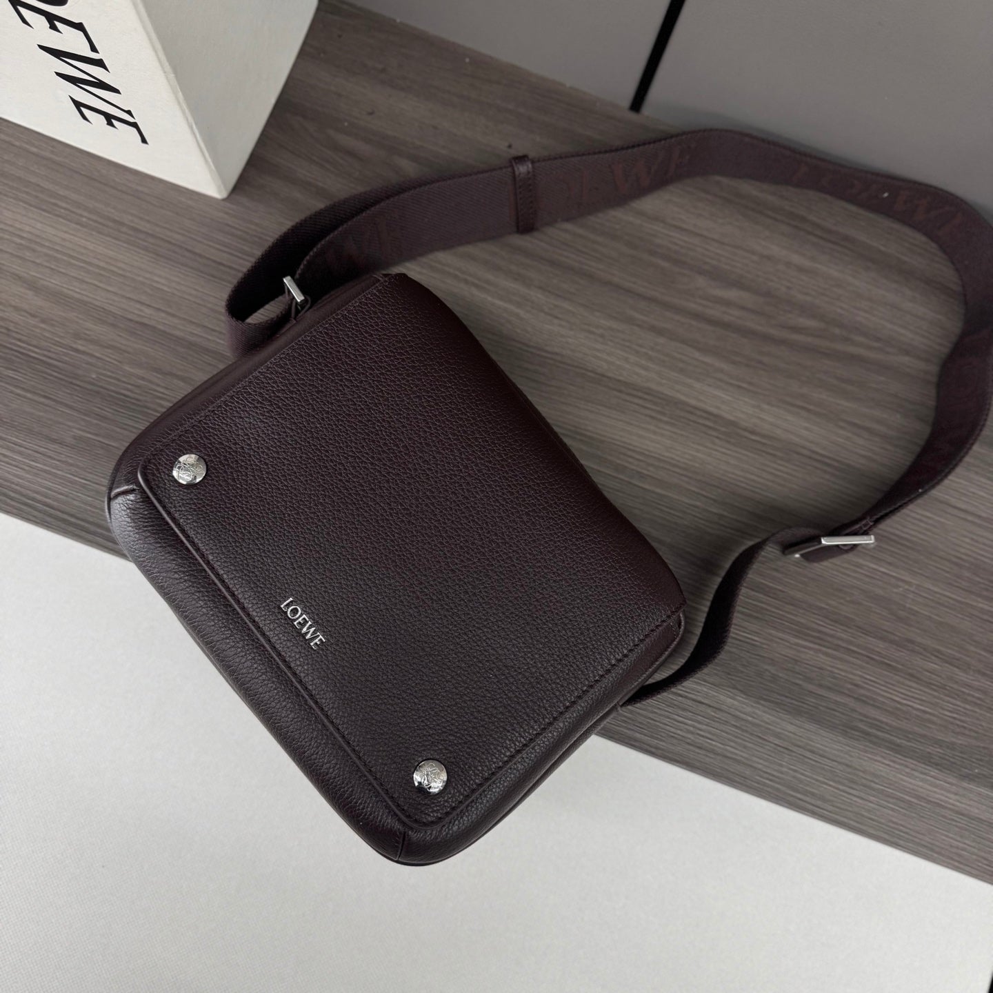 Loewe Messenger Bags 23 Dark Reddish Brown Cowhide