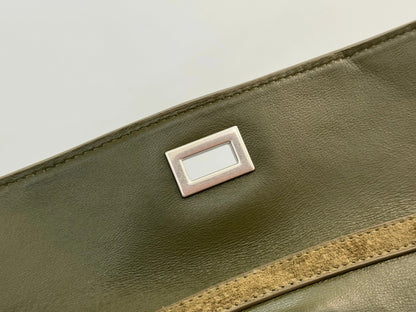 Balenciaga Medium Bag 35 Olive Green Suede Sliver Hardware