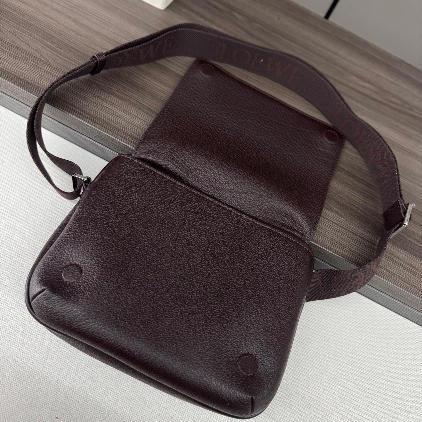 Loewe Messenger Bags 23 Dark Reddish Brown Cowhide