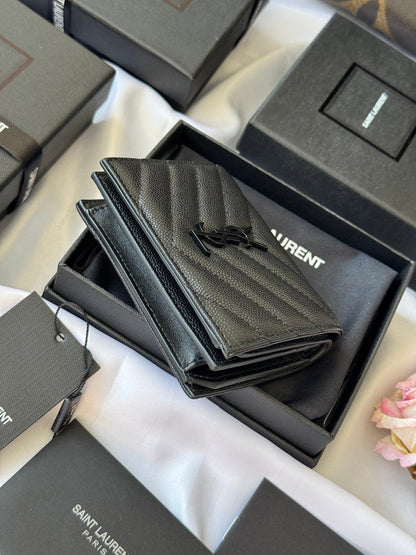 YSL Wallet Black Cowhide 240570