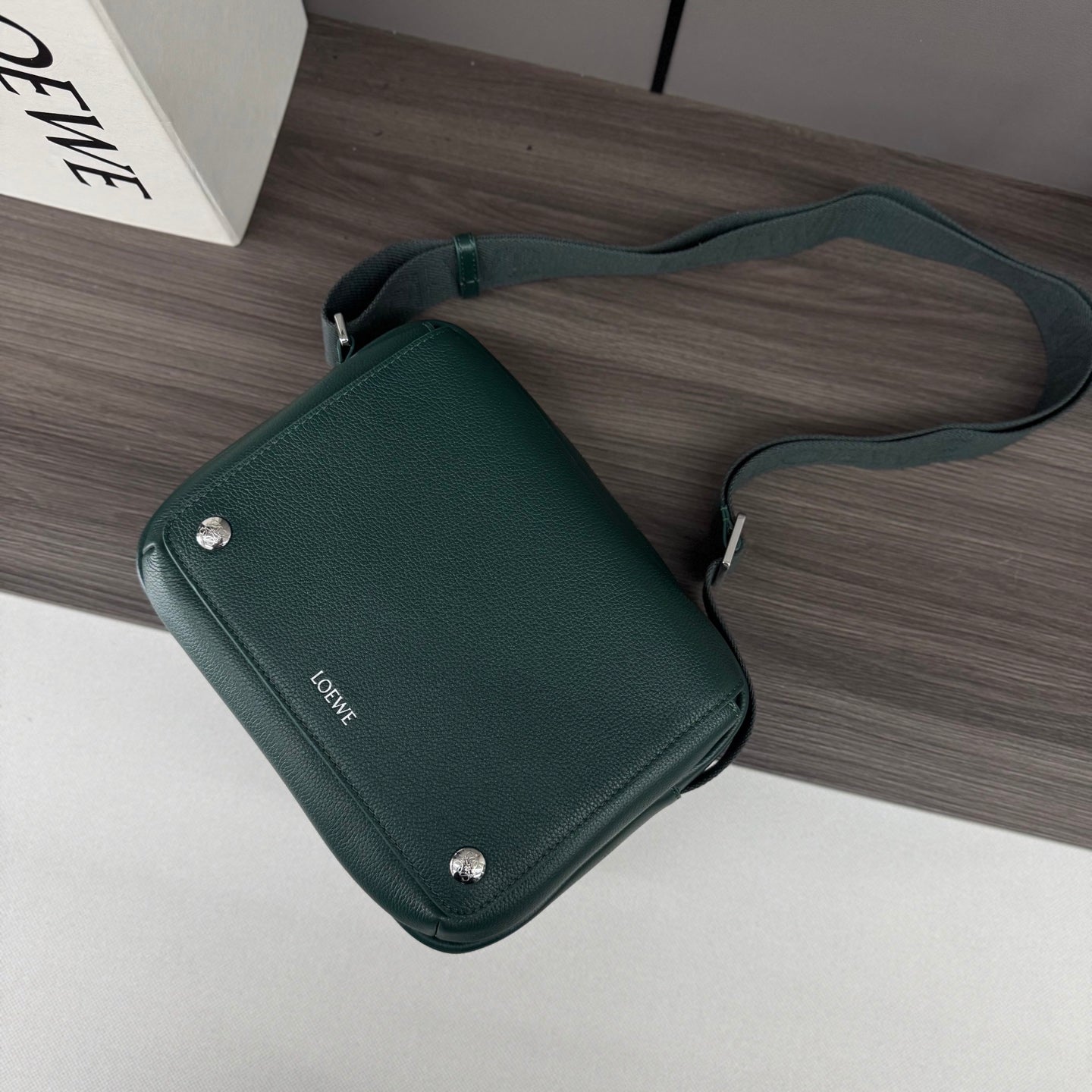 Loewe Messenger Bags 23 Dark Teal Green Cowhide