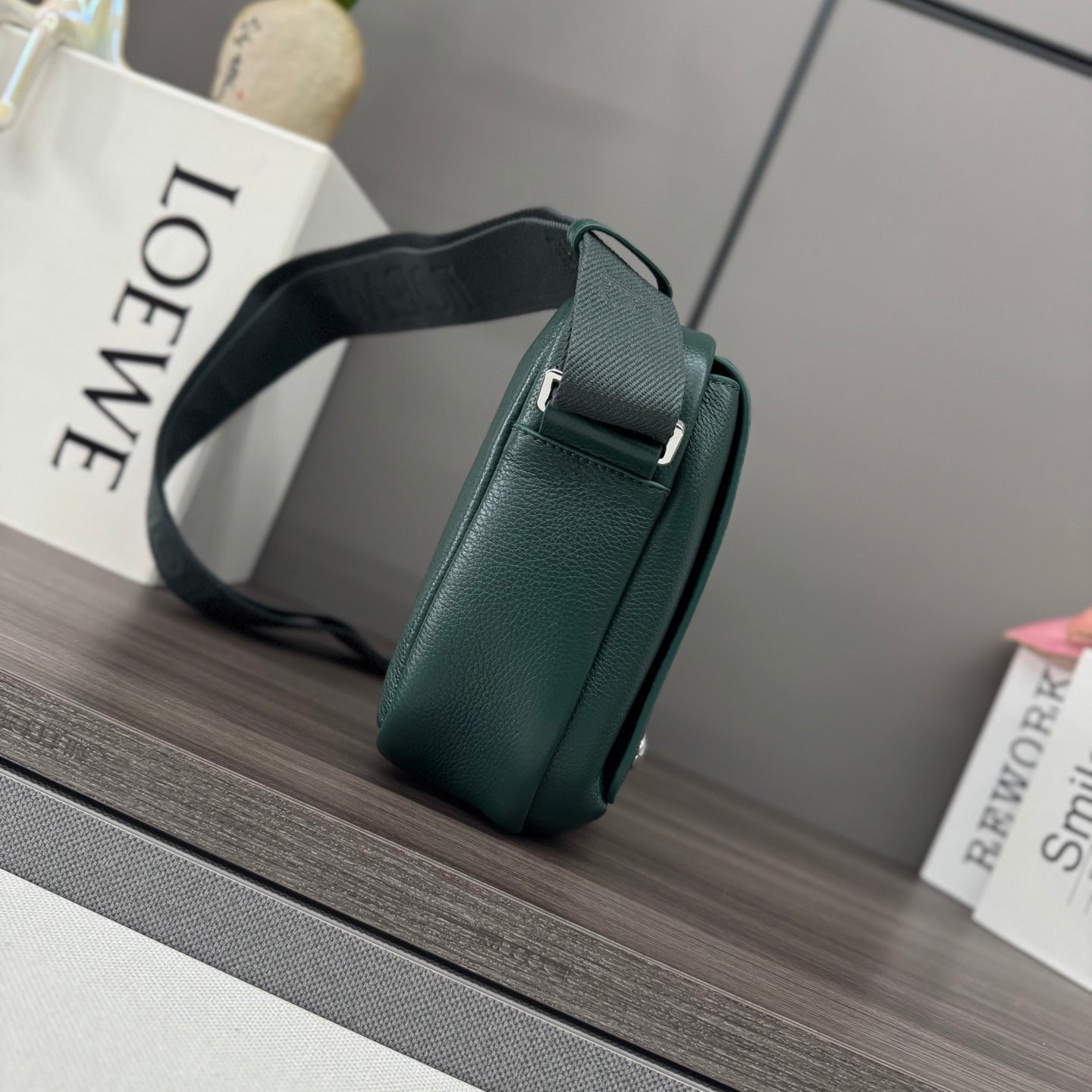 Loewe Messenger Bags 23 Dark Teal Green Cowhide