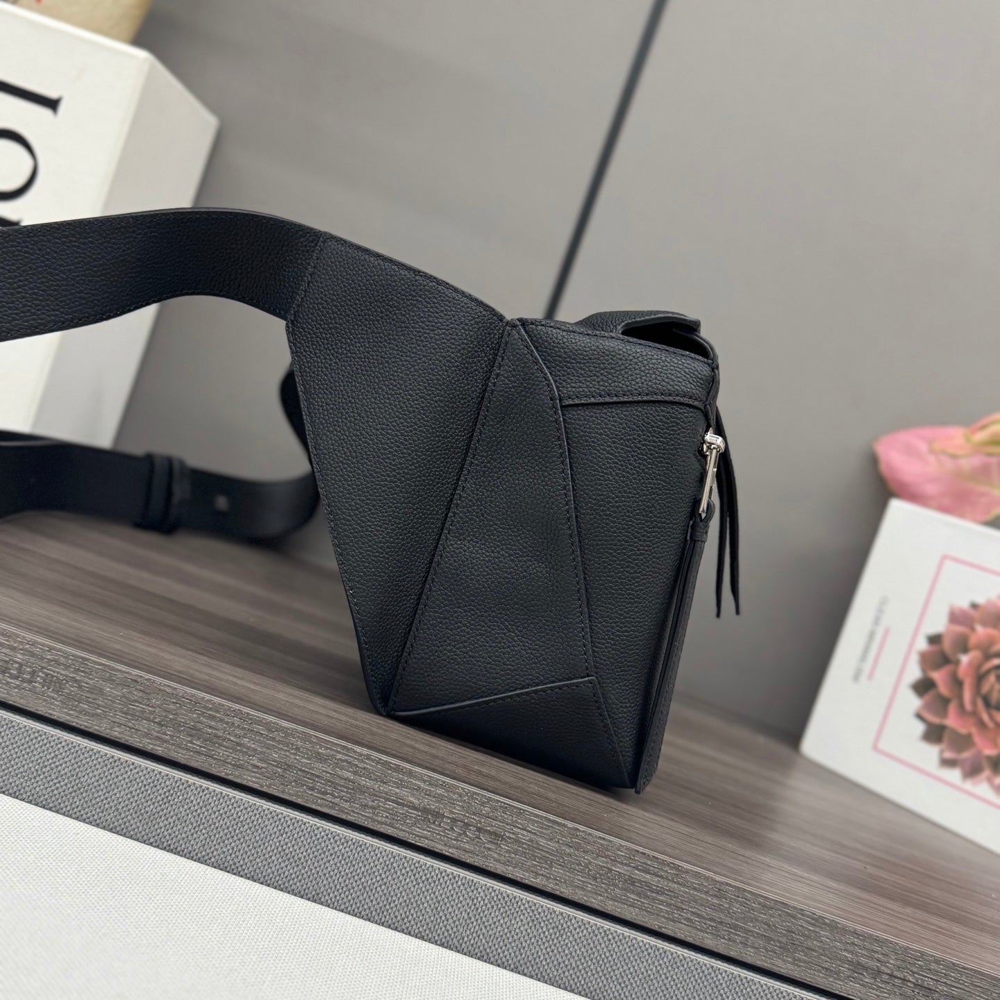 Loewe Puzzle Waist Bag 24 Black Cowhide