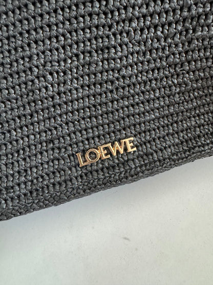 Loewe Medium Ola Bag 26 Black Raffia
