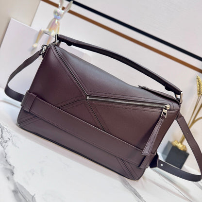Loewe Puzzle Biker Bag 33 Dark Brown Cowhide