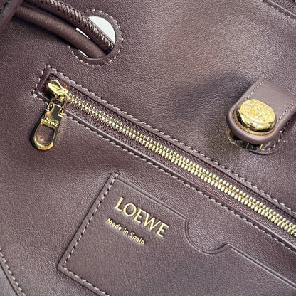 Loewe Madrid Handbag 28.5 Dark Reddish Brown Cowhide