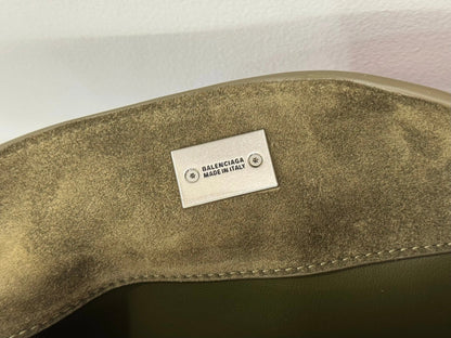 Balenciaga Small Bag 29 Olive Green Suede Sliver Hardware