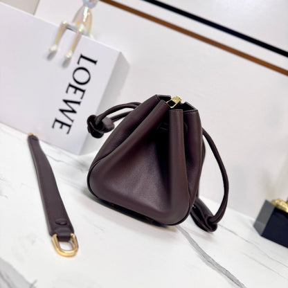 Loewe Madrid Handbag 23.5 Dark Reddish Brown Cowhide