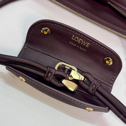 Loewe Madrid Handbag 23.5 Dark Reddish Brown Cowhide
