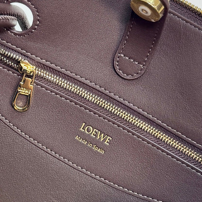 Loewe Madrid Handbag 23.5 Dark Reddish Brown Cowhide