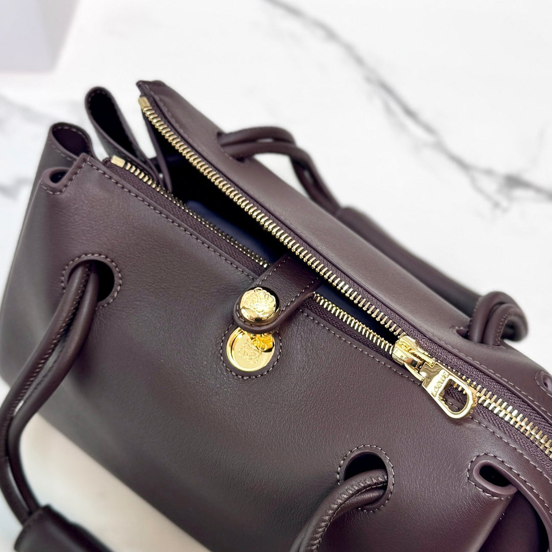 Loewe Madrid Handbag 23.5 Dark Reddish Brown Cowhide