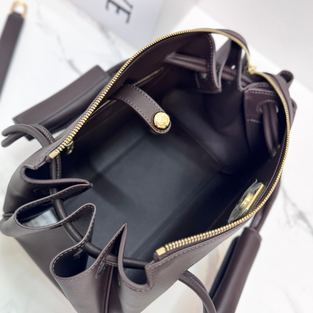 Loewe Madrid Handbag 23.5 Dark Reddish Brown Cowhide