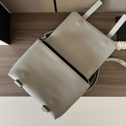Loewe XS Military Messenger Bag 24.5 Light Grey Cowhide