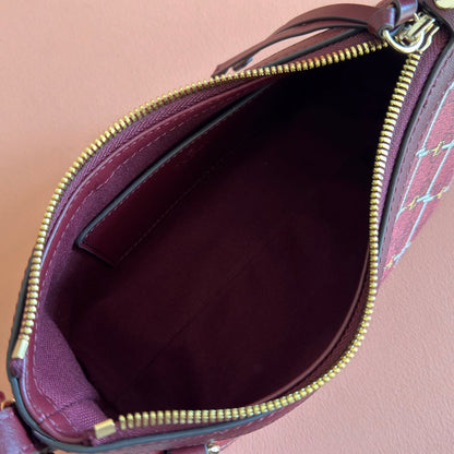 GG Emblem Small Shoulder Bag 22cm Red GG Fabric