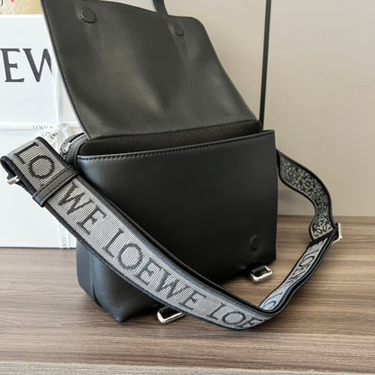 Loewe XS Military Messenger Bag 24.5 Black Cowhide