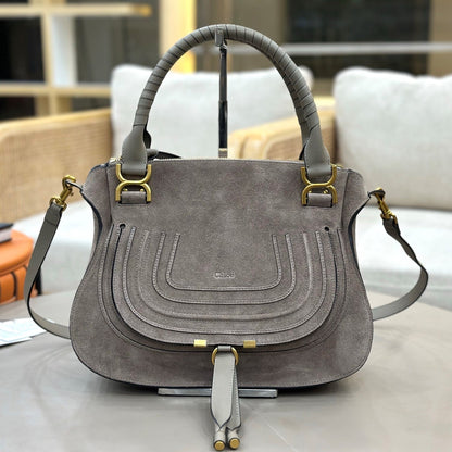 Chloe Marcie Bag Grey Suede 281265