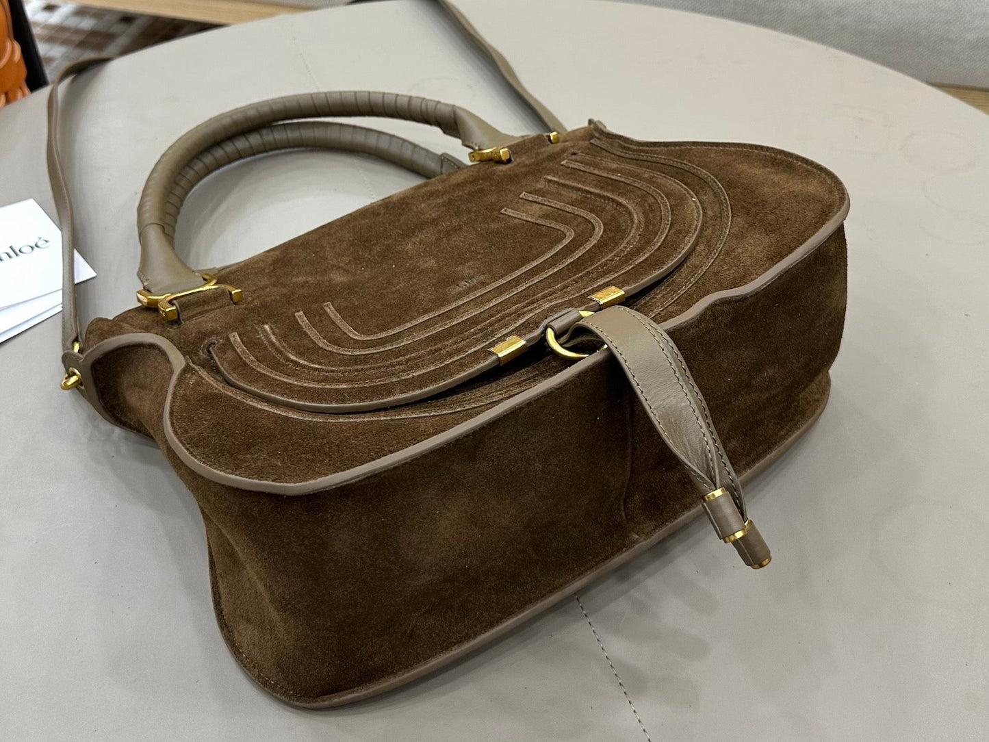 Chloe Marcie Bag Dark Brown Suede 281259