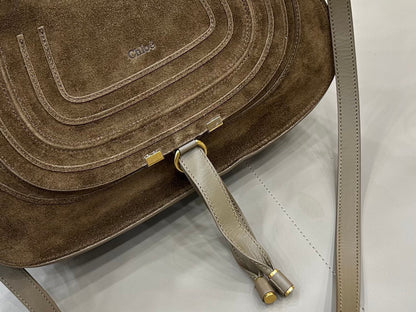 Chloe Marcie Bag Dark Brown Suede 281259