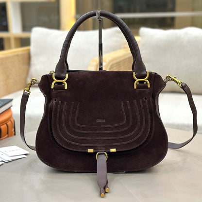 Chloe Marcie Bag Brown - Red Suede 281253