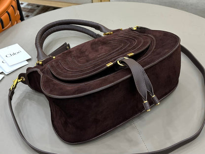 Chloe Marcie Bag Brown - Red Suede 281253