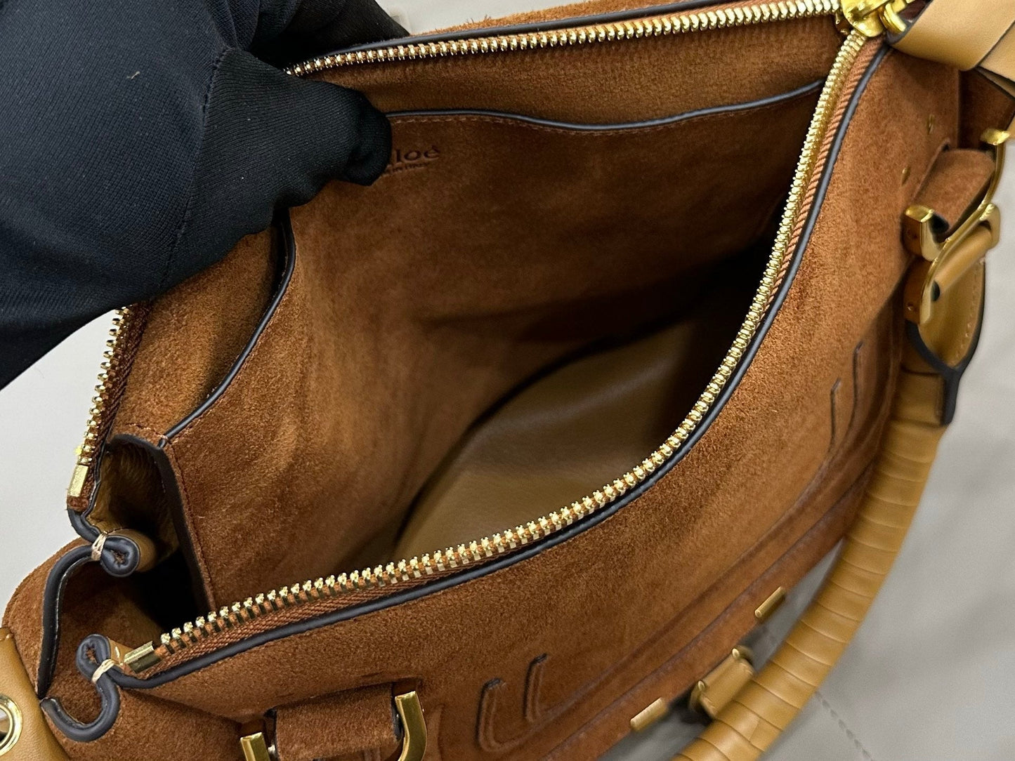 Chloe Marcie Bag Camel Suede 281247
