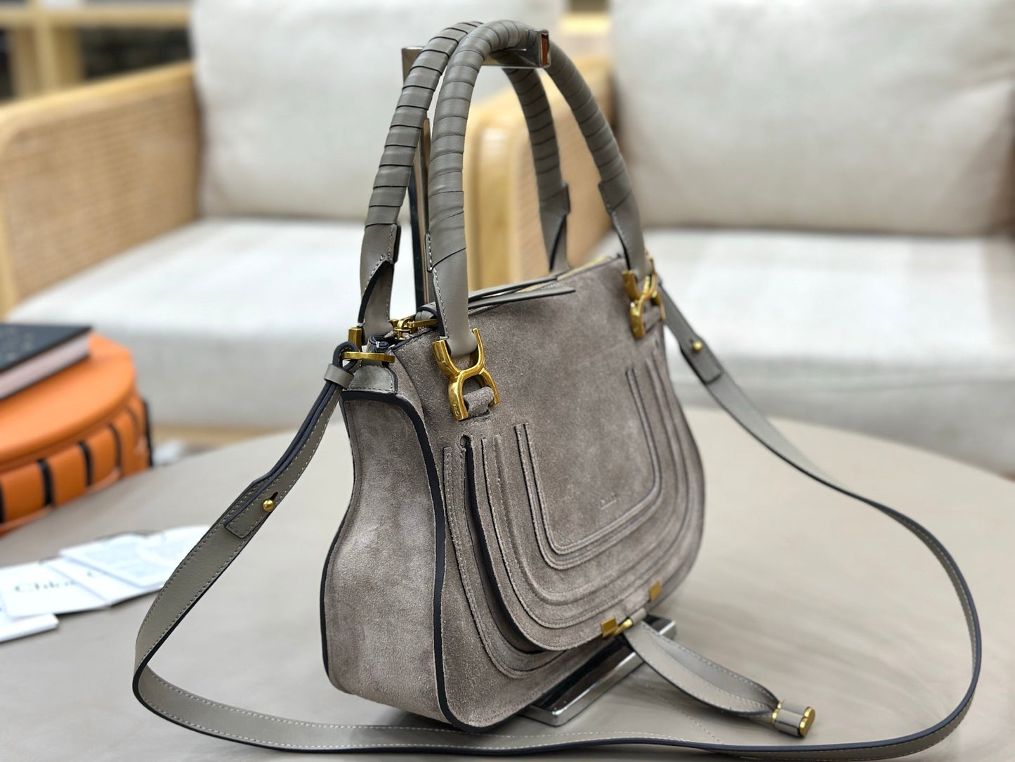 Chloe Small Marcie Bag Grey Suede 281267