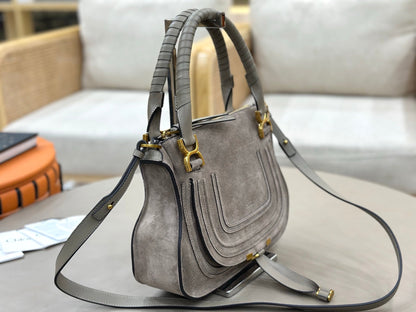 Chloe Small Marcie Bag Grey Suede 281267