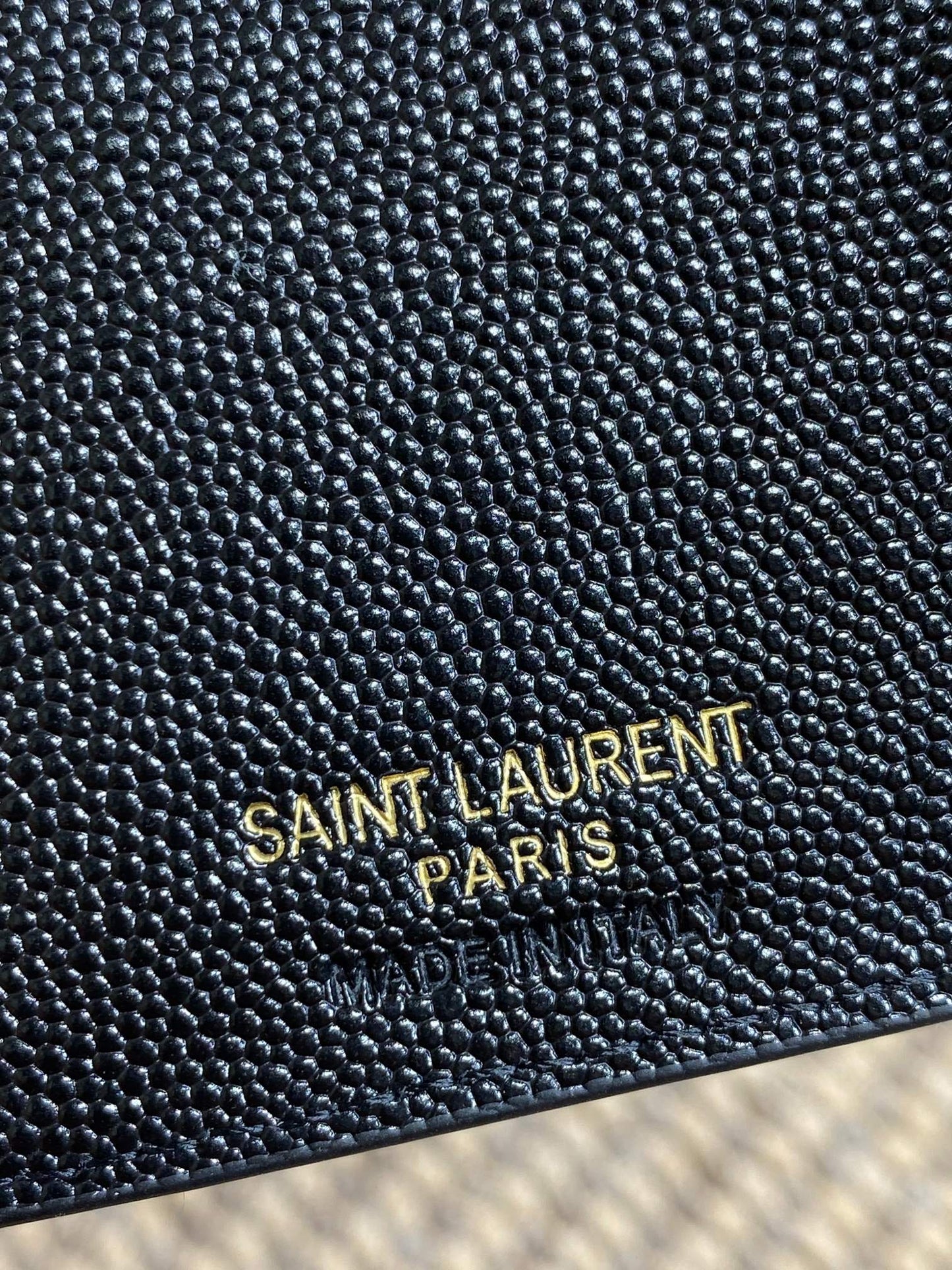 YSL Monogram Wallet Wallet 13cm Black Caviar Cowhide GHW