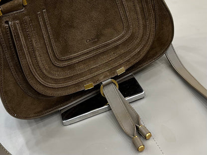 Chloe Small Marcie Bag Dark Brown Suede 281261