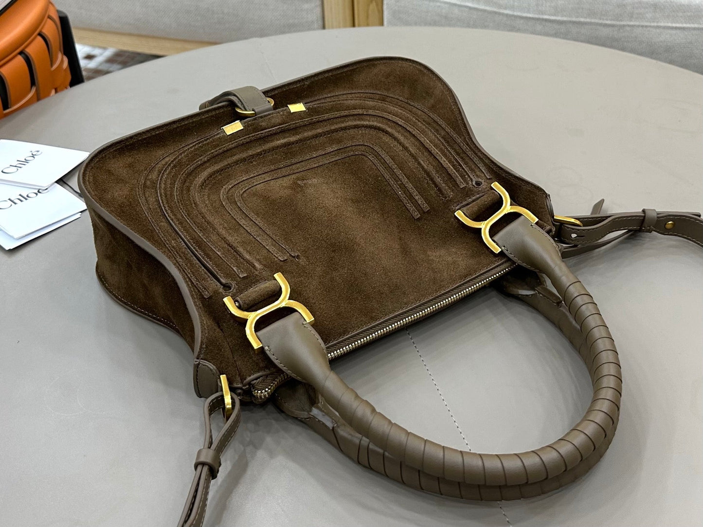 Chloe Small Marcie Bag Dark Brown Suede 281261