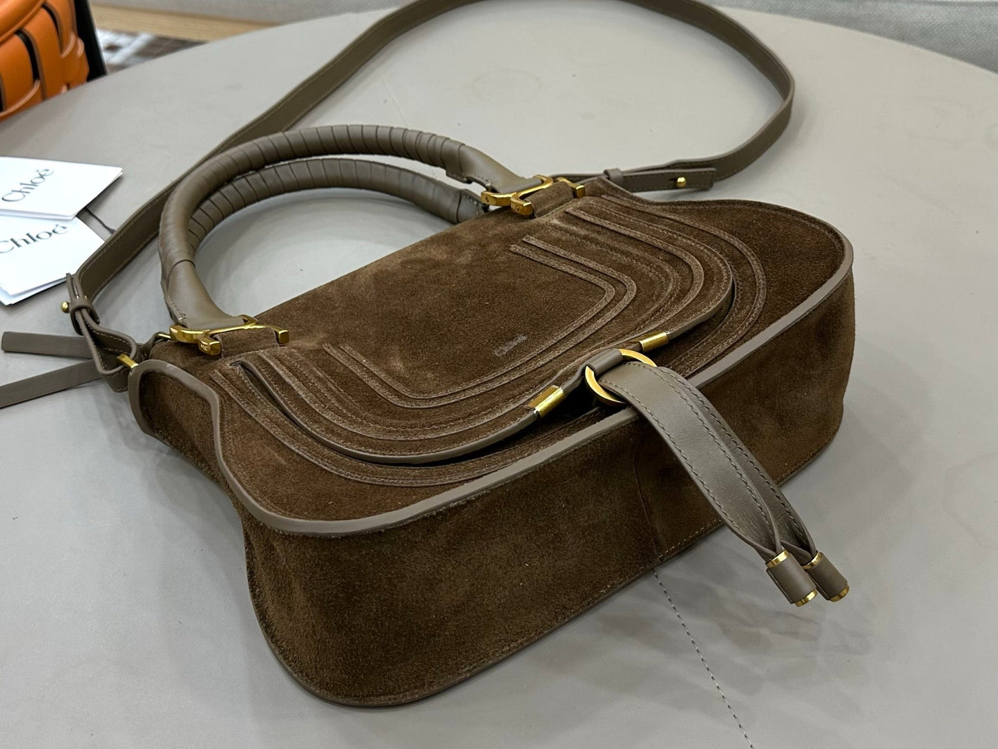 Chloe Small Marcie Bag Dark Brown Suede 281261