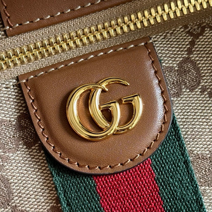 Gucci 2026 Vanity Top Handle Bag 27.5cm Ebony Dark Brown Canvas Leather 277178