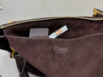 Chloe Small Marcie Bag Brown - Red Suede 281256