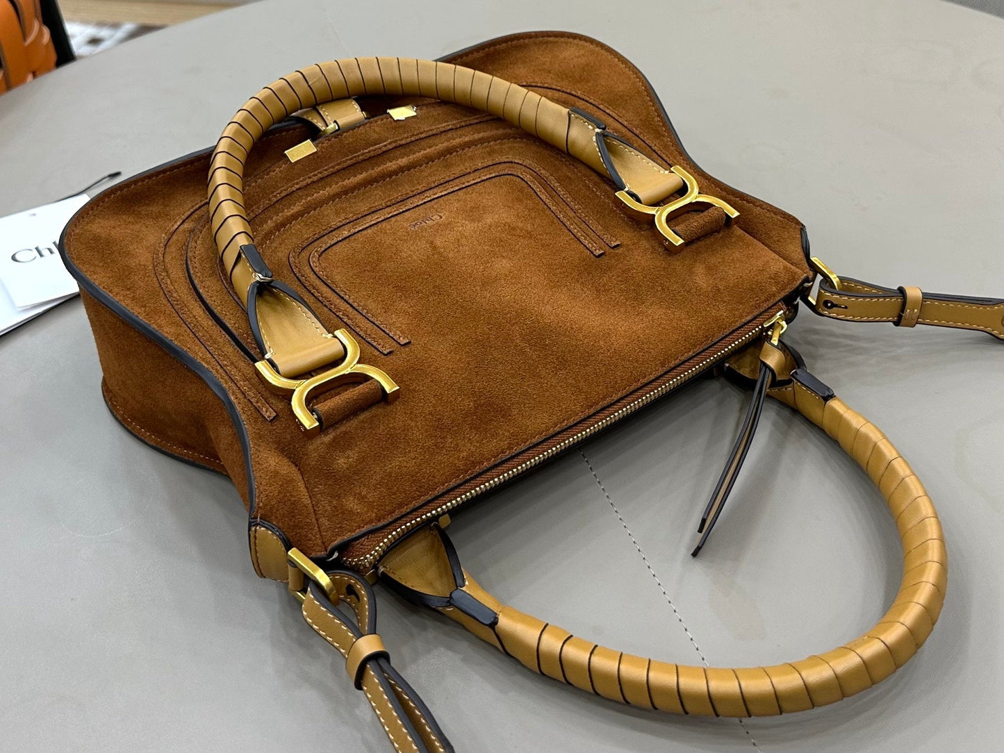Chloe Small Marcie Bag Camel Suede 281250