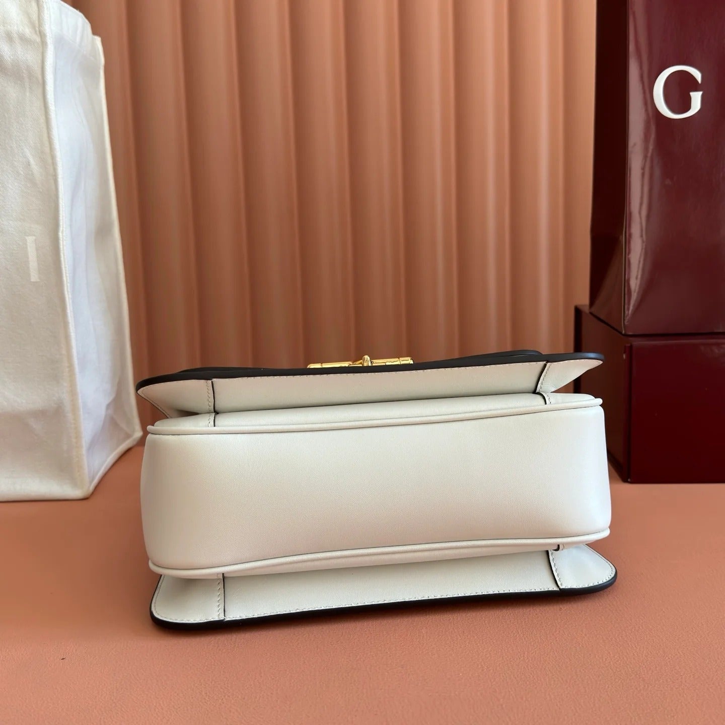 Gucci 2026 Siena Bag 25.5cm White Gold Leather 277153
