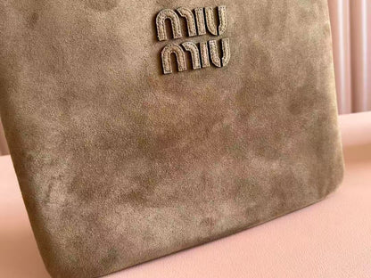 Miu IVY Hobo Bag Brown Suede
