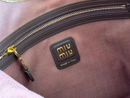 Miu IVY Hobo Bag Brown Suede