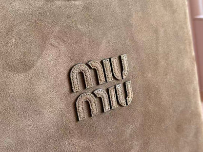 Miu IVY Hobo Bag Brown Suede