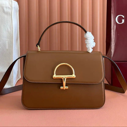 Gucci 2026 Siena Bag 25.5cm Black Gold Leather 277145